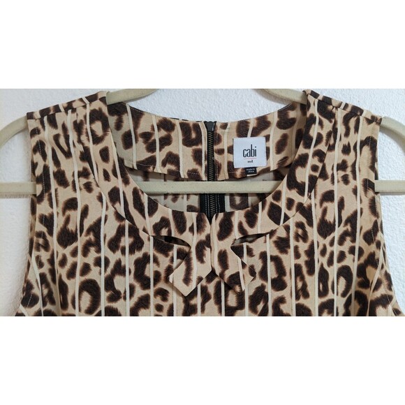 Women's Cabi #3070 Ginger Sleeveless Leopard Print Zip-Back Top Shell SZ Medium - Picture 3 of 10
